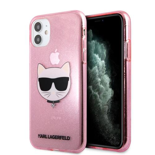 Apple iPhone 11 Kılıf Karl Lagerfeld Transparan Choupette Head Dizayn Kapak