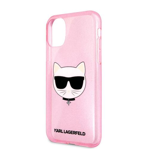 Apple iPhone 11 Kılıf Karl Lagerfeld Transparan Choupette Head Dizayn Kapak