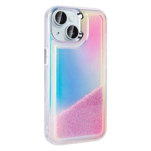 iPhone 15 Kılıf Airbagli Renkli Arka Yüzey Hareketli Boncuk Tasarımlı Silikon Kapak