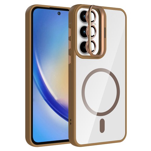 Galaxy A35 Kılıf Magsafe Standlı ve Kamera Lens Koruma Hediyeli Etro Kapak