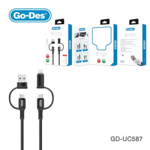 Go Des GD-UC587 4 in 1 Type-C-Lightning To PD-Usb Kablo