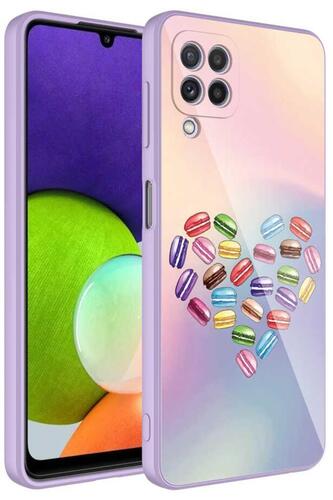 Galaxy M22 Kılıf Kamera Korumalı Renkli Tasarım Kadife İç Yüzey Silikon