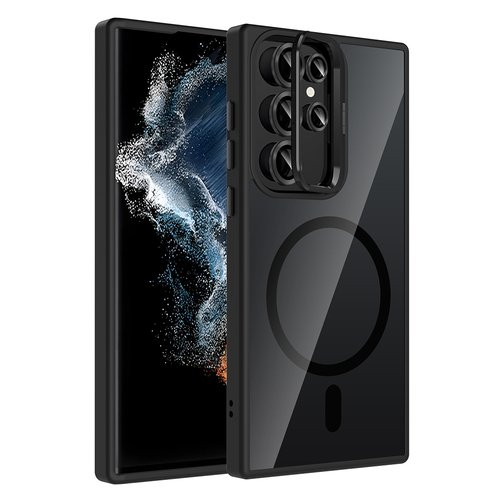 Galaxy S23 Ultra Kılıf Standlı ve Kamera Lens Koruma Hediyeli Etro Kapak