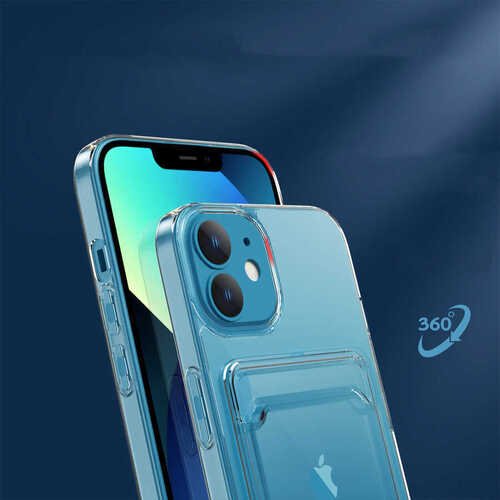 Apple iPhone 11 Kılıf Kartlıklı Tasarım Lüx Sert Şeffaf Silikon