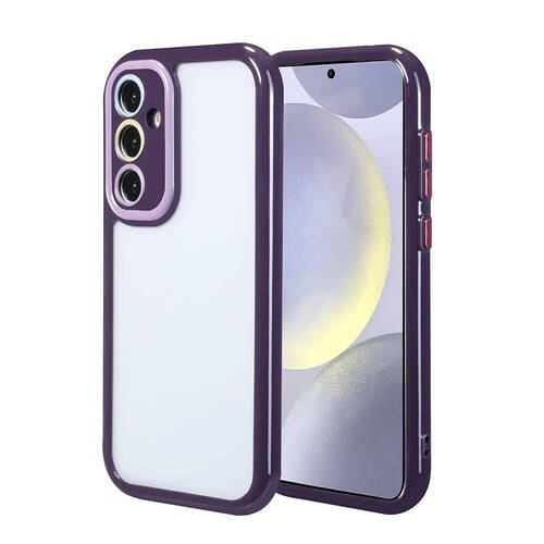 Galaxy S24 Kılıf Kamera Korumalı Renkli Kenar ve Çerçeve Tasarımlı Ahenk Kapak