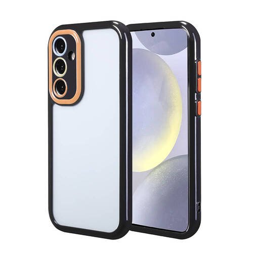 Galaxy S24 Kılıf Kamera Korumalı Renkli Kenar ve Çerçeve Tasarımlı Ahenk Kapak