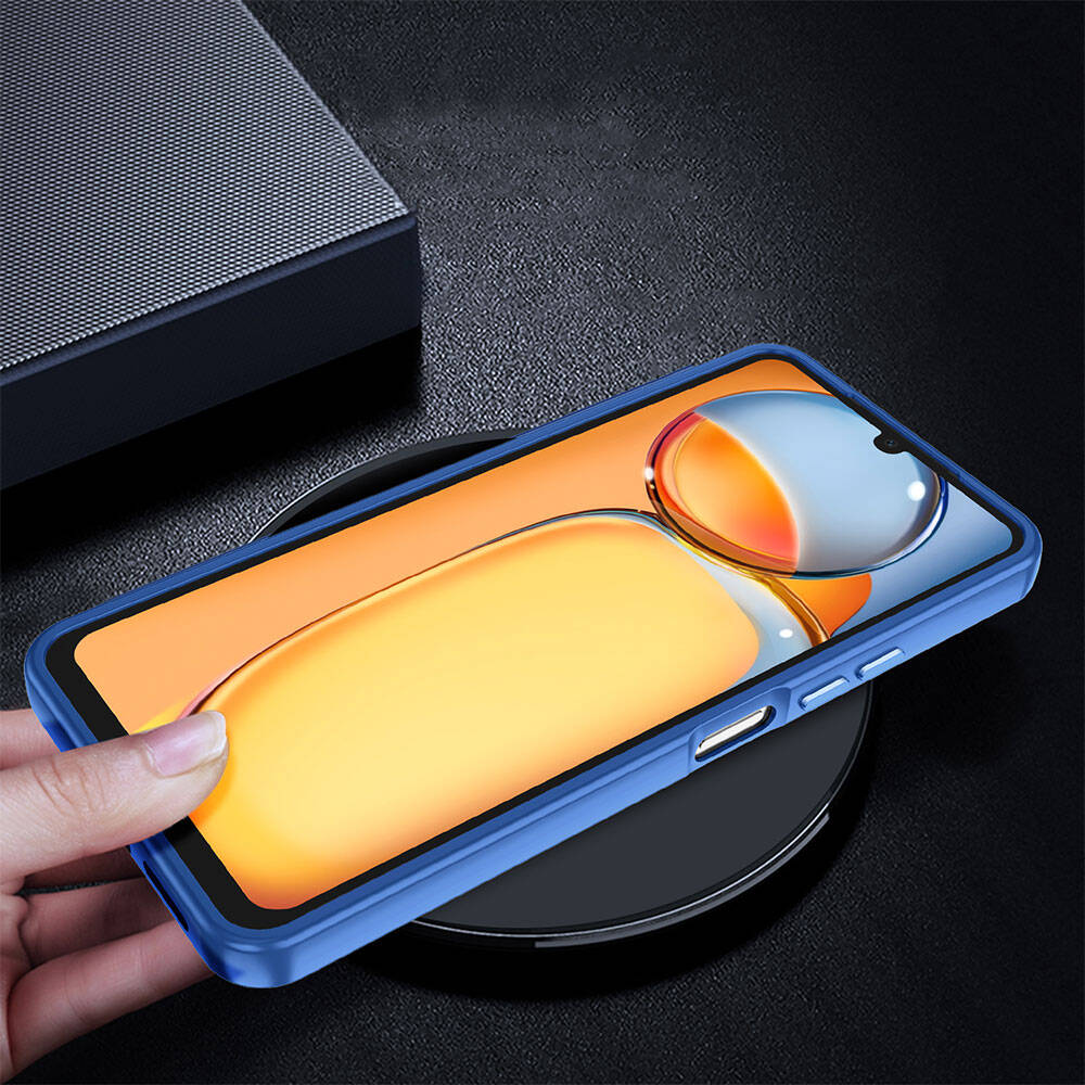 Xiaomi Redmi 13C Kılıf Akrilik Kaplama Şeffaf Renkli Lens Koruma Çerçeveli Moda Luxury Kapak