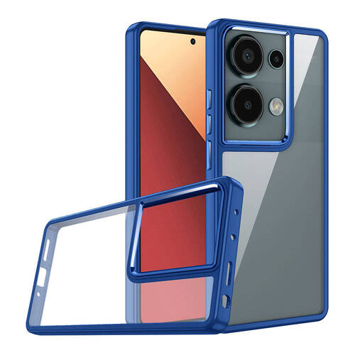 Xiaomi Redmi Note 13 Pro 4G Kılıf Akrilik Kaplama Şeffaf Renkli Lens Koruma Çerçeveli Moda Luxury Kapak