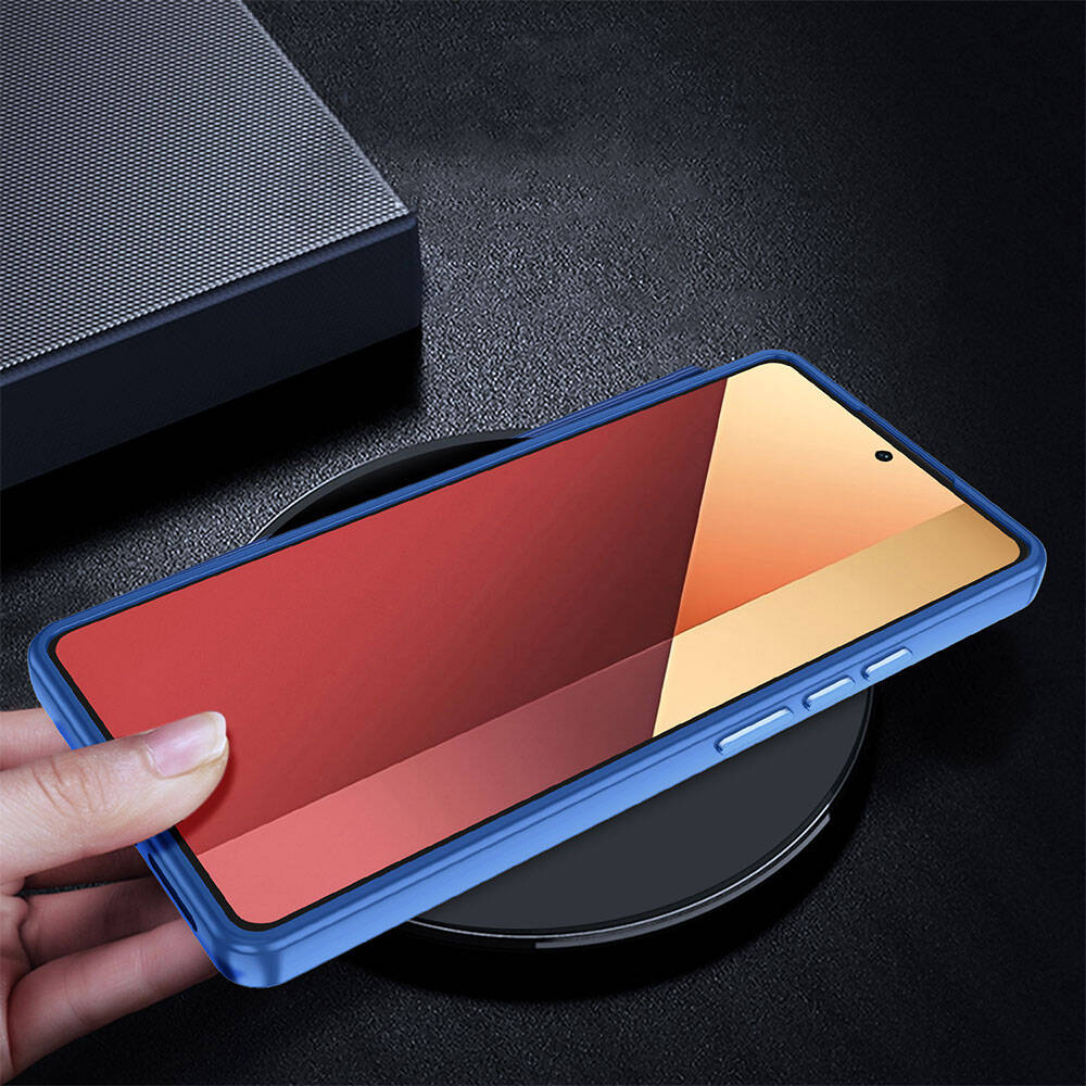 Xiaomi Redmi Note 13 Pro 4G Kılıf Akrilik Kaplama Şeffaf Renkli Lens Koruma Çerçeveli Moda Luxury Kapak