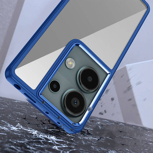 Xiaomi Redmi Note 13 Pro 4G Kılıf Akrilik Kaplama Şeffaf Renkli Lens Koruma Çerçeveli Moda Luxury Kapak