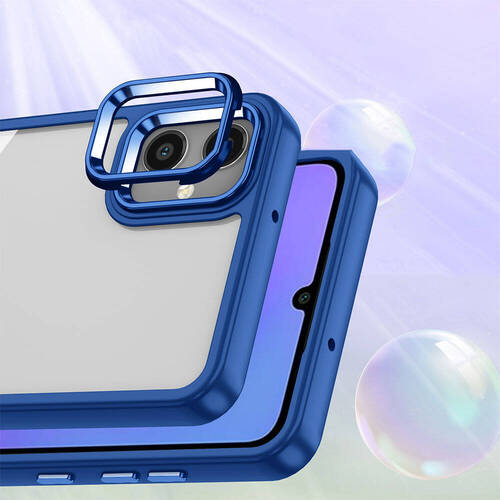 Galaxy A05 Kılıf Akrilik Kaplama Şeffaf Renkli Lens Koruma Çerçeveli Moda Luxury Kapak