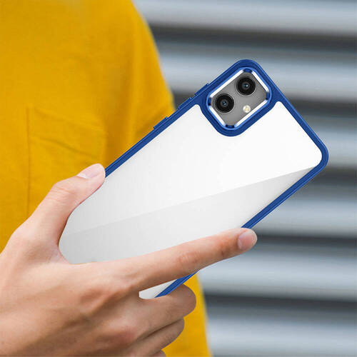 Galaxy A05 Kılıf Akrilik Kaplama Şeffaf Renkli Lens Koruma Çerçeveli Moda Luxury Kapak