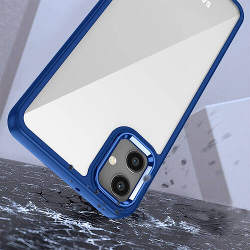 Galaxy A05 Kılıf Akrilik Kaplama Şeffaf Renkli Lens Koruma Çerçeveli Moda Luxury Kapak