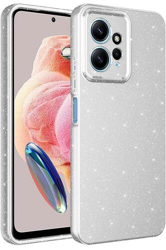 Xiaomi Redmi Note 12 4G Kılıf Kamera Korumalı Simli Parıltılı Lüks Silikon