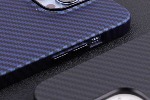 Apple iPhone 12 Pro Max Kılıf Kamera Çıkıntılı Karbon Fiber Tasarım Sert PU