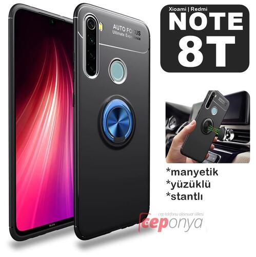 Redmi Note 8T Yüzüklü Standlı Manyetik Kamera Korumalı Kılıf