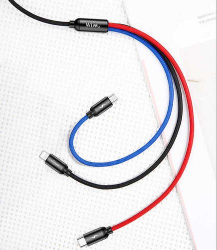 Wiwu YZ102 Lightning + Micro + Type-C 3 in 1 Usb Hızlı Şarj Kablo