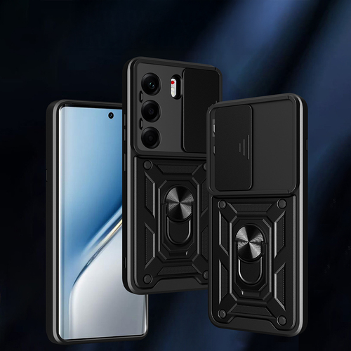 Tecno Camon 40 Pro 4G Kılıf Magnetik Standlı Kamera Korumalı Sürgülü Vega Kapak