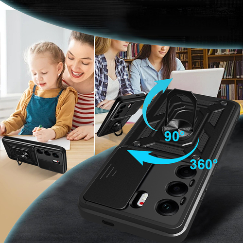 Tecno Camon 40 Pro 4G Kılıf Magnetik Standlı Kamera Korumalı Sürgülü Vega Kapak