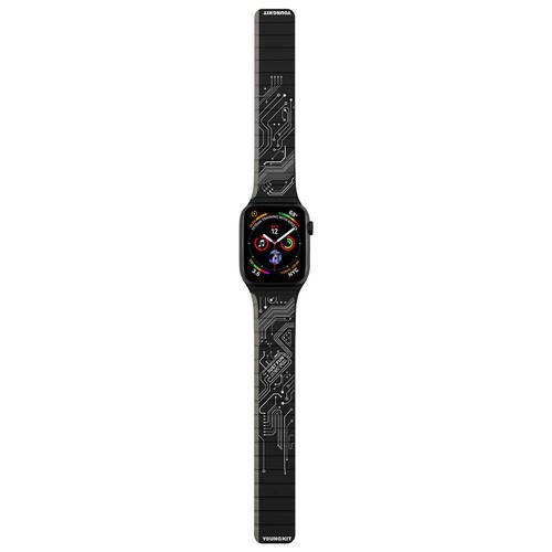 Apple Watch 42mm Kordon Youngkit Technological Magnetik Tak Çıkar Silikon Strap Kayış