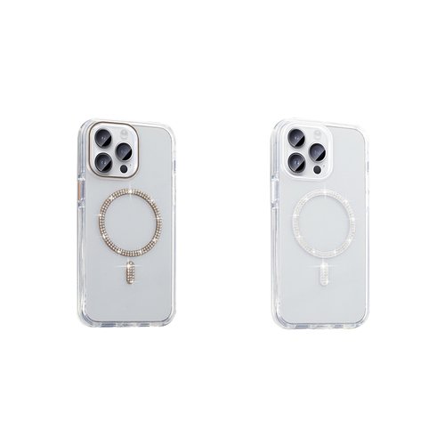 iPhone 14 Pro Max Kılıf Taşlı Tasarım Magsafe Şarj Özellikli Glittering Design Silikon Kapak