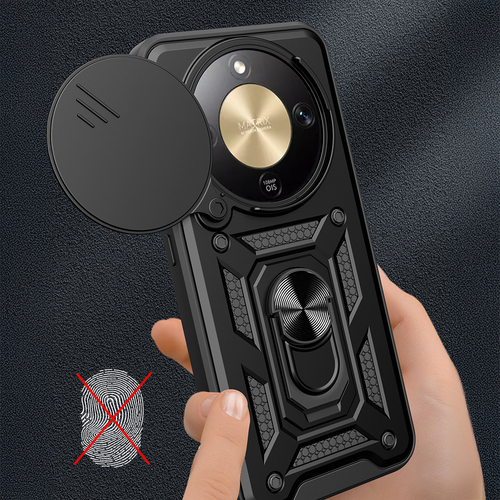Honor Magic 8 Lite 5G Kılıf Magnetik Standlı Kamera Korumalı Sürgülü Vega Kapak