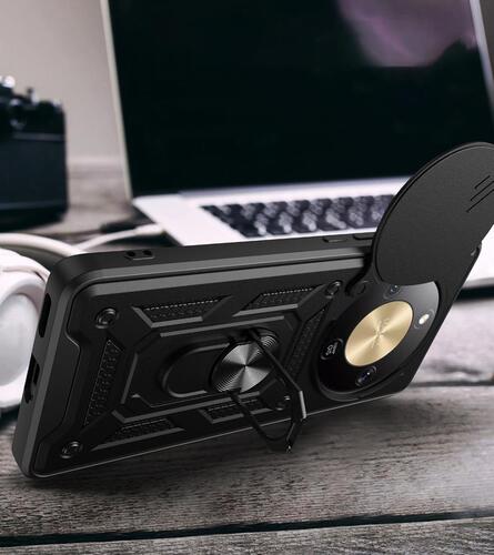 Honor Magic 8 Lite 5G Kılıf Magnetik Standlı Kamera Korumalı Sürgülü Vega Kapak