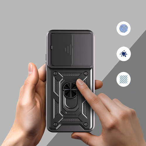 Tecno Spark 40 4G Kılıf Magnetik Standlı Kamera Korumalı Sürgülü Vega Kapak