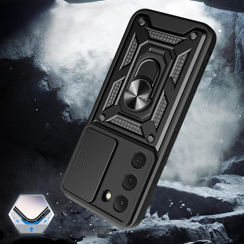 Tecno Spark 40 Pro Kılıf Magnetik Standlı Kamera Korumalı Sürgülü Vega Kapak