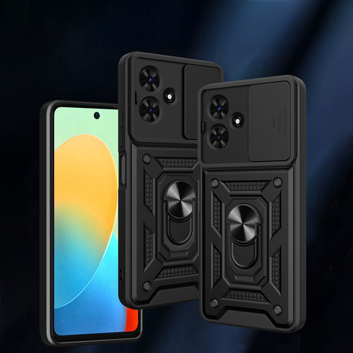 Tecno Spark Go 2 Kılıf Magnetik Standlı Kamera Korumalı Sürgülü Vega Kapak