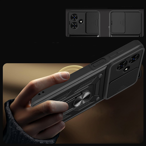 Tecno Spark Go 2 Kılıf Magnetik Standlı Kamera Korumalı Sürgülü Vega Kapak