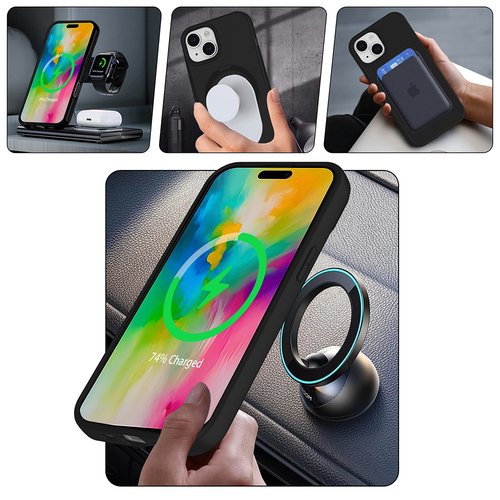 iPhone 15 Kılıf Magsafe Şarj Özellikli Standlı Sensitive Touch Samara Kapak