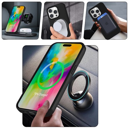 iPhone 15 Pro Kılıf Magsafe Şarj Özellikli Standlı Sensitive Touch Samara Kapak