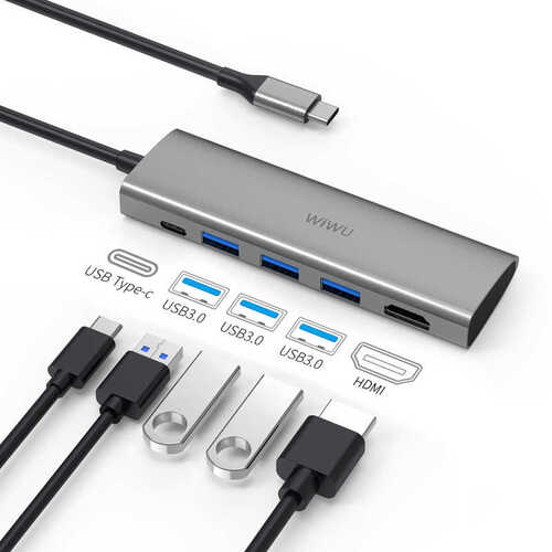 Wiwu Alpha A531H Type-C 3 USB 3.0  HDMI Adaptörü