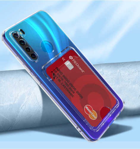 Xiaomi Redmi Note 8 Kılıf Şeffaf Kartlıklı Kamera Korumalı Silikon