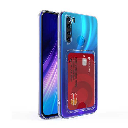 Xiaomi Redmi Note 8 Kılıf Şeffaf Kartlıklı Kamera Korumalı Silikon