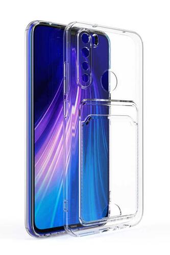 Xiaomi Redmi Note 8 Kılıf Şeffaf Kartlıklı Kamera Korumalı Silikon