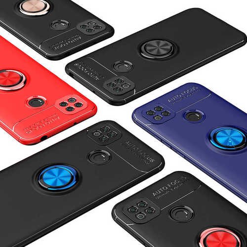 Xiaomi Redmi 9C Kılıf Yüzüklü Standlı Manyetikli Kalite Silikon