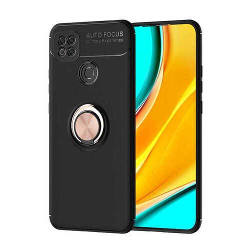 Xiaomi Redmi 9C Kılıf Yüzüklü Standlı Manyetikli Kalite Silikon