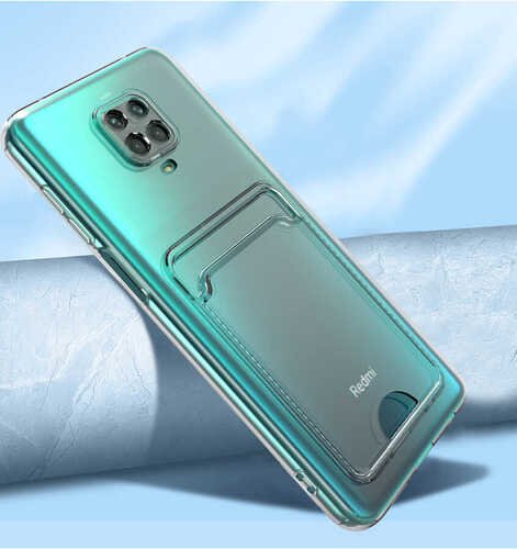 Xiaomi Redmi Note 9S Kılıf Şeffaf Kartlıklı Kamera Korumalı Silikon