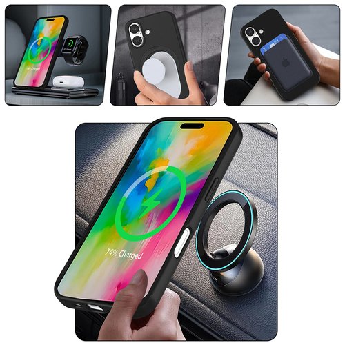 iPhone 16 Plus Kılıf Magsafe Şarj Özellikli Standlı Sensitive Touch Samara Kapak