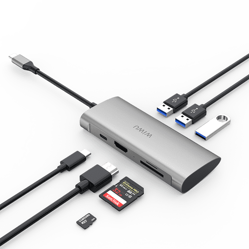 Wiwu Alpha 3 USB 3.0 1 HDMI SD Kart Çıkışlı Type-C Hub