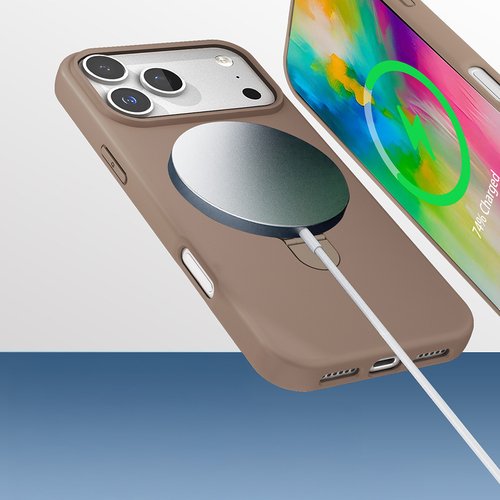 iPhone 17 Pro Max Kılıf Magsafe Şarj Özellikli Standlı Sensitive Touch Samara Kapak