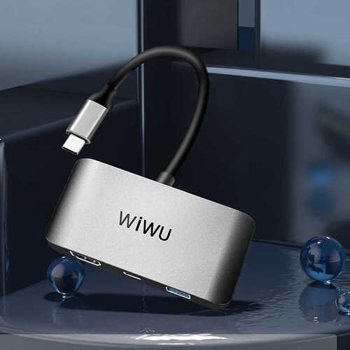 Wiwu Alpha C2H USB 3.0 HDMI 3 in 1 Type-C Dönüştürücü Hub