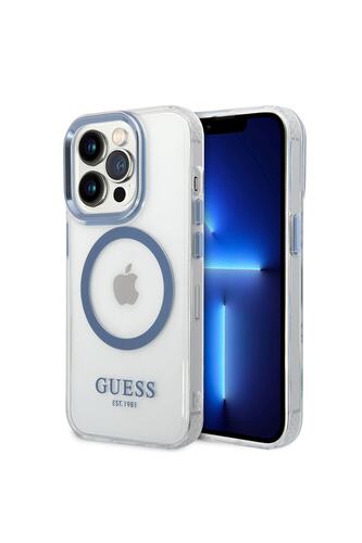 iPhone 14 Pro Max Uyumlu Kılıf GUESS Magsafe Şarj Özellikli Metal Kamera Çerçeveli Kapak