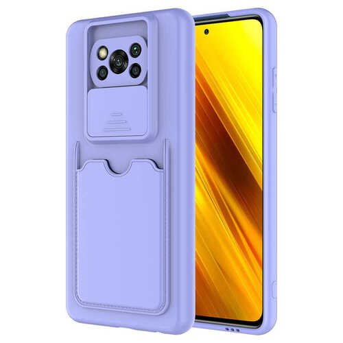 Xiaomi Poco X3 Kılıf ​Deri Görünümlü Kartlıklı Kamera Korumalı