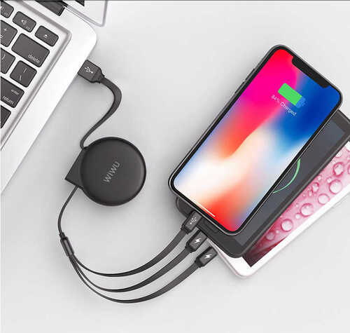 Wiwu S01 Flexible 3 in 1 Lightning - Micro - Type-C Usb Kablo