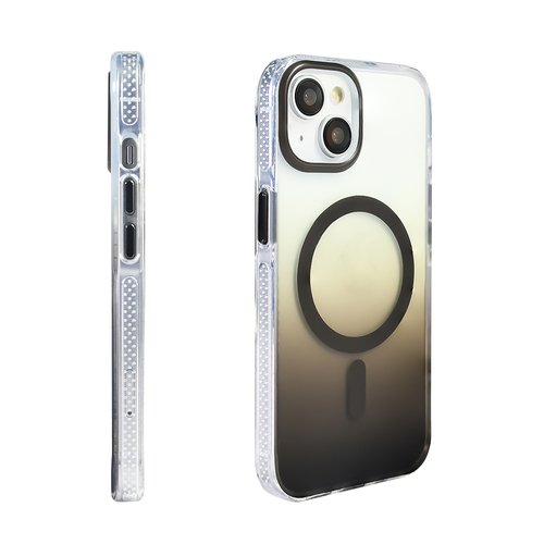 iPhone 13 Kılıf Magsafe Şarj Özellikli Transparan Renk Geçişli Gradient Luxury Kapak