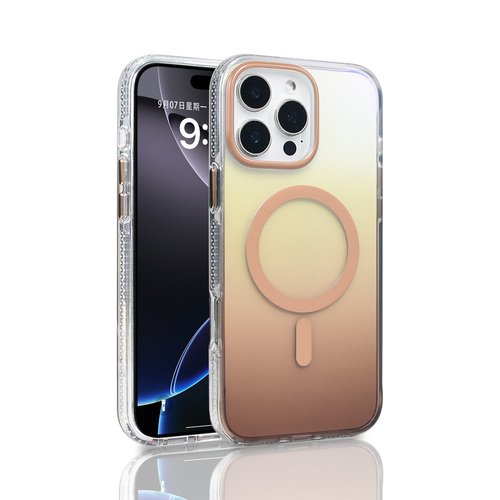 iPhone 16 Pro Max Kılıf Magsafe Şarj Özellikli Transparan Renk Geçişli Gradient Luxury Kapak