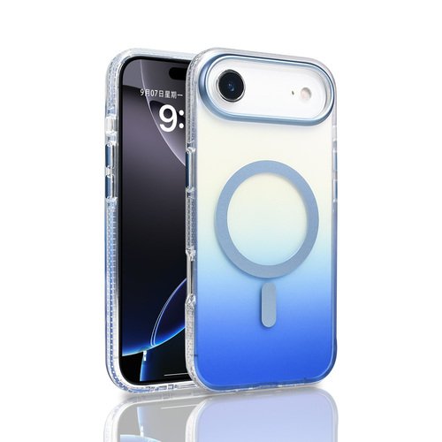 iPhone 17 Air Kılıf Magsafe Şarj Özellikli Transparan Renk Geçişli Gradient Luxury Kapak